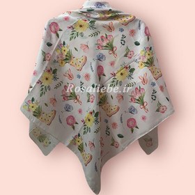 تصویر روسری نخی بهارین (زمینه صورتی روشن) 