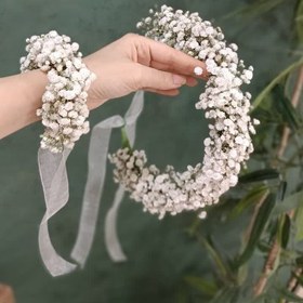 تصویر ست تاج گل و مچبند ژیپسو 