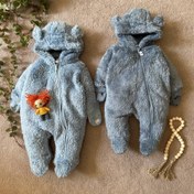 تصویر کاپشن سرهمی تدی آبی 