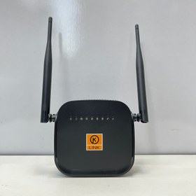 تصویر مودم ADSL کی-لینک مدل 124S با ۴ پورت شبکه و وای‌فای دو آنتنه 