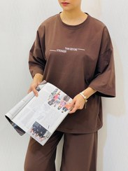 تصویر ست تیشرت و شلوار باکسی مینیمال زنانه 