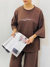 تصویر ست تیشرت و شلوار باکسی مینیمال زنانه 