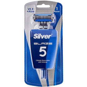 تصویر تیغ بلیز 5 خود تراش چندبار مصرف سیلور Silver Blades 5 With Trimmer