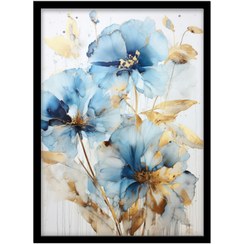تصویر تابلو مدل نقاشی مدرن گل آبی کد 3363 | تابلو فریم‌چاپ، تابلو بوم 