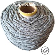 تصویر نخ مکرومه کتان تابیده چهارمیل طوسی 250گرم