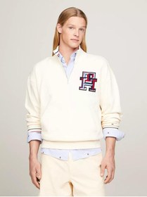 تصویر سویشرت مردانه تامی هیلفیگر اورجینال بژ Tommy Hilfiger MW0MW34412AEF 