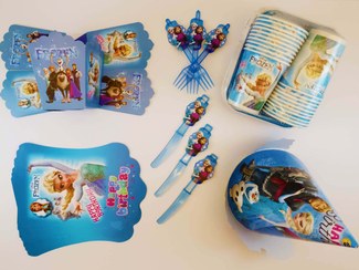 تصویر پک تم تولد فروزن؛ دخترانه، کامل با طرح‌های زیبا و جذاب 