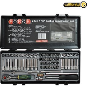 تصویر جعبه بکس فورس 74 پارچه 1/4 اینچ مدل 2741 