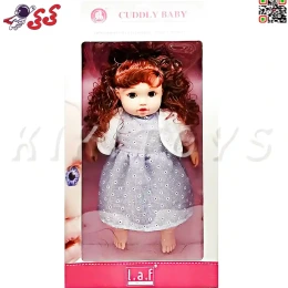 اسباب بازی عروسک دختر زیبا لباس طوسی CUDDLY BABY 1018