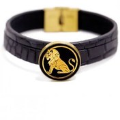 تصویر دستبند چرم روکش طلا سری ونوس ماه تولد مرداد GLBM5 