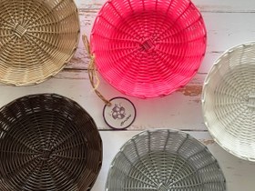 تصویر سبد سبزی حصیربافی ارغوان سازان مدل ترمه مجموعه 3 عددی 