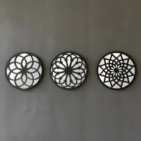 تصویر دیوارکوب آینه‌ای سه تکه کد ۹۰۱ wall hanging mirror three pieces code 901