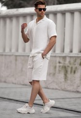 تصویر ست شلوارک مردانه بیسیک خاکستری 