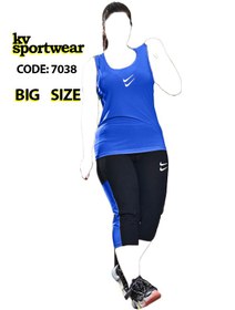 تصویر تاپ شلوارک بیگ سایز ورزشی زنانه Nike کد 0011 Nike womens big size sports shorts top set code 0011