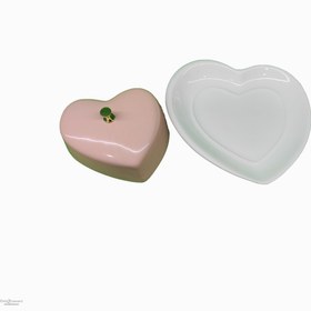 تصویر کره خوری قلبی سرامیکی Ceramic heart butter