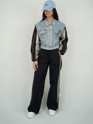 تصویر کراپ کت جین آستین بارونی و شلوار کوزو QUZU 