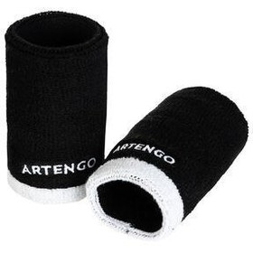تصویر تجهیزات تنیس سفید دستبند بزرگسالان Artengo سیاه TP100 XL Decathlon 