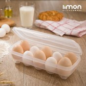 تصویر جا تخم مرغی 10 عددی پلاستیکی دربدار لیمون 124 