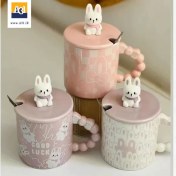 تصویر ماگ خرگوش دسته موروارید 