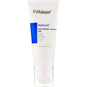 تصویر ژل شستشوی صورت هیدراویت ویتالیر مناسب پوست خشک با براش سیلیکونی 200 میلی لیتر Vitalayer Hydravit Face Gel Wash 200 ml