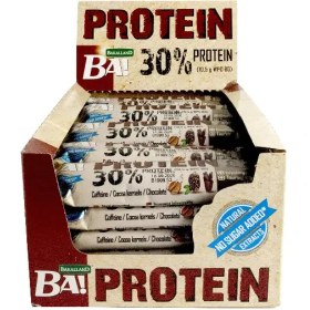 تصویر پروتئین بار باکالند 30 درصد حاوی کافئین و کاکائو – بسته 25 عددی Bakalland Protein Bar Ba Caffeine Cocoa 35 gr