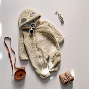 تصویر سرهمی پاییز / زمستونی تدی پشمالو گرم و نرم - سایز یک 