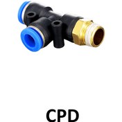 تصویر اتصال پنوماتیک سه راهی بغل دنده 3/8-12 