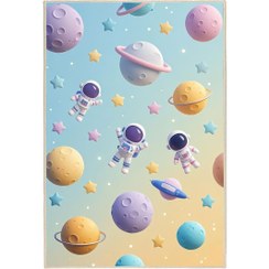 تصویر فرش ماشینی اتاق کودک اورکوم طرح فضانورد کد kids_9003 
