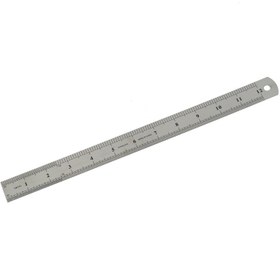 تصویر خط کش فلزی سایز 30 سانتی متر مدل ضخیم Metal ruler size 30 cm HQM