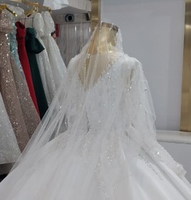 تصویر لباس عروس ساتن کار شده ا bride dress bride dress