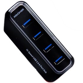تصویر هاب ۴ پورت USB 2.0 مچر مدل MR-138 