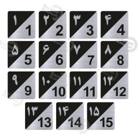 تصویر پلاک اعداد طرح مربع مجموعه 15 عددی 