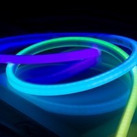 تصویر حلقه 25 متری ریسه نواری LED نئون فلکسی مولتی کالر (16 رنگ) با تکنولوژی 5050 و تراکم 108 سان لوکس 