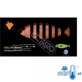 تصویر فیله ماهی قزل سالمون طعم دار ویژه منجمد برند آنلاین ماهی 350 گرمی 