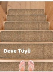 تصویر BEYLİNİ فرش فرش پله ای فرش احساس ضد لغزش فرش فرش موهای شتر 1pc 20x75 سانتی متر BEYLİNİ Merdiven Halısı Basamak Halısı Keçe Kaymaz Taban Yapışkanlı Halıfleks Devetüyü 1li 20x75 Cm