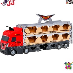 تصویر تریلی 2 متری حمل ماشین فلزی و ریسینگ مسابقه اسباب بازی CATAPULT TRUCK 663 