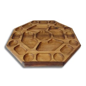 تصویر قیمت و خرید شیرینی خوری چوبی 8 ظلعی پایه متحرک مدل T0137 - چوبی سرا 