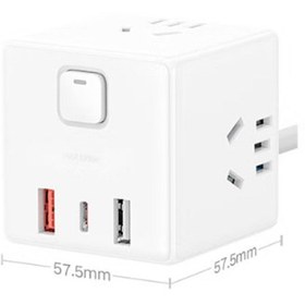 تصویر چند راهی مکعبی سه سوکت و دوه پورت یو اس بی و یک پورت تایپ سی شیائومی Xiaomi Rubik Cube Adapter Pro 33W Wired Fast Charge Version (2A1C) Xiaomi Rubik Cube Adapter Pro 33W Wired Fast Charge Version (2A1C)