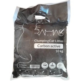 تصویر خاک گربه کربن اکتیو راماس وزن 10 کیلوگرم 