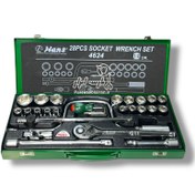 تصویر ست بکس هنس مدل 4624 شامل ۲۸ پارچه درایو ۱/۲ اینچ 