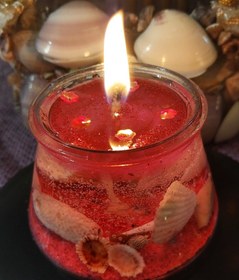 تصویر شمع ژله ای عروس صدف دریایی قرمزdi/ - قرمز candle_panah