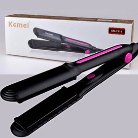 تصویر اتو مو کیمی مدل KM-2118 با صفحات سرامیکی دما ۲۲۰ درجه 