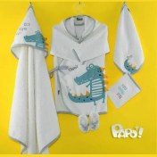 تصویر ست حوله نوزاد و کودک کوروکودیل پاپو papo 