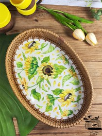 تصویر سینی حصیری بیضی زیبا 