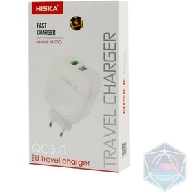 تصویر شارژر دیواری H-111Q هیسکا DUAL USB WALL CHARGER H-111Q