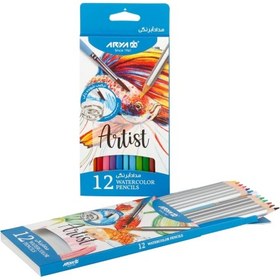 تصویر مداد آبرنگی 12 رنگ آرتیست آریا 