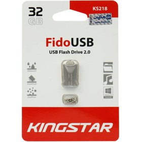 تصویر فلش کینگ استار مدل USB2 KS218 Fido ظرفیت 32 گیگابایت USB Flash USB2.0 KS218 Fido 32GB-gold with chain King star