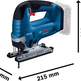 تصویر اره منبت کاری اره مویی شارژی سیستم 18 ولت حرفه ای GST 18V-125 B بوش Bosch Professional 18V System Cordless Jigsaw GST 18V-125 B (with Bow Handle, Bevel cuts up to 45° Angles, 1 x Jigsaw Blade, dust Extraction Set)