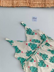 تصویر پیراهن ساحلی کوتاه راحتی زنانه نخ پنبه هفت هشتی هاوایی 