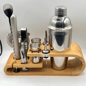 تصویر ست بار سرد شیکر مدل ۱۰ تکه استیل - دودی 